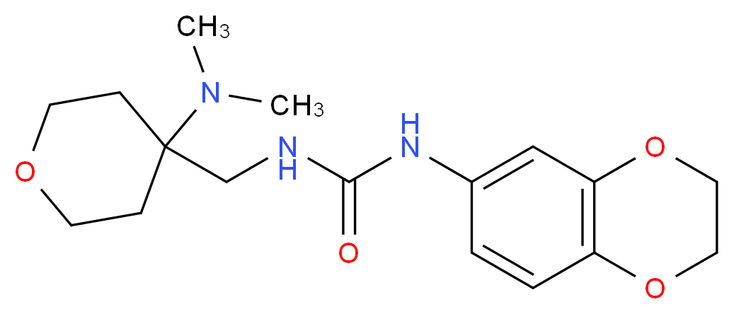 N-(2,3-dihydro-1,4-benzodioxin-6-yl)-N'-{[4-(dimethylamino)tetrahydro-2H-pyran-4-yl]methyl}urea_分子结构_CAS_)