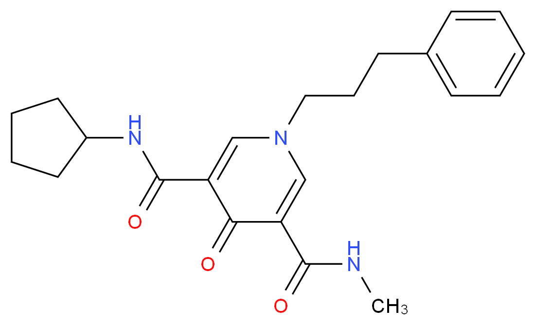 N-cyclopentyl-N'-methyl-4-oxo-1-(3-phenylpropyl)-1,4-dihydro-3,5-pyridinedicarboxamide_分子结构_CAS_)