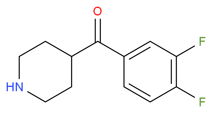 4-(3,4-difluorobenzoyl)piperidine_分子结构_CAS_149452-43-7