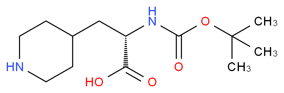 (2S)-2-{[(tert-butoxy)carbonyl]amino}-3-(piperidin-4-yl)propanoic acid_分子结构_CAS_1021943-61-2