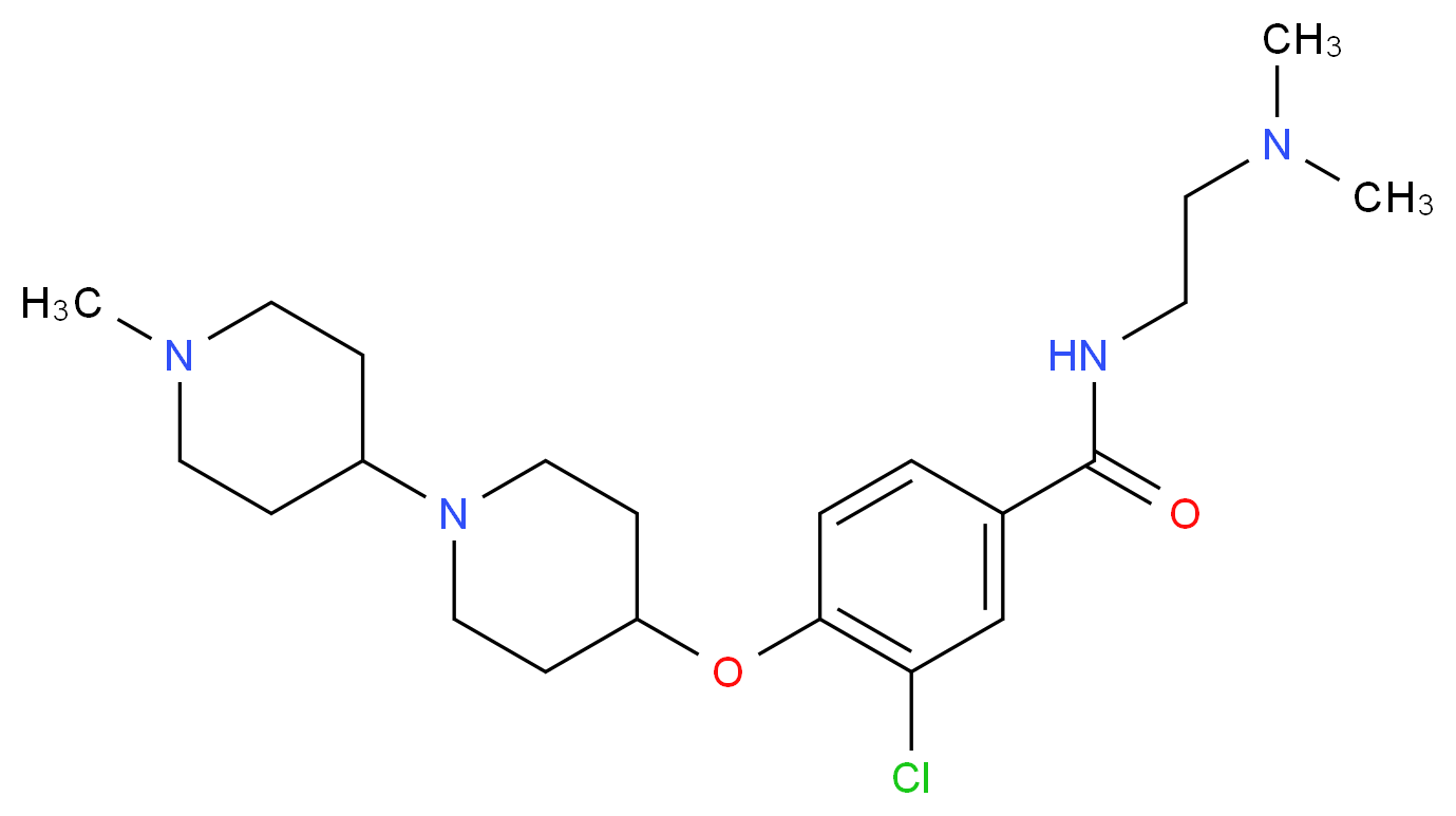 3-chloro-N-[2-(dimethylamino)ethyl]-4-[(1'-methyl-1,4'-bipiperidin-4-yl)oxy]benzamide_分子结构_CAS_)
