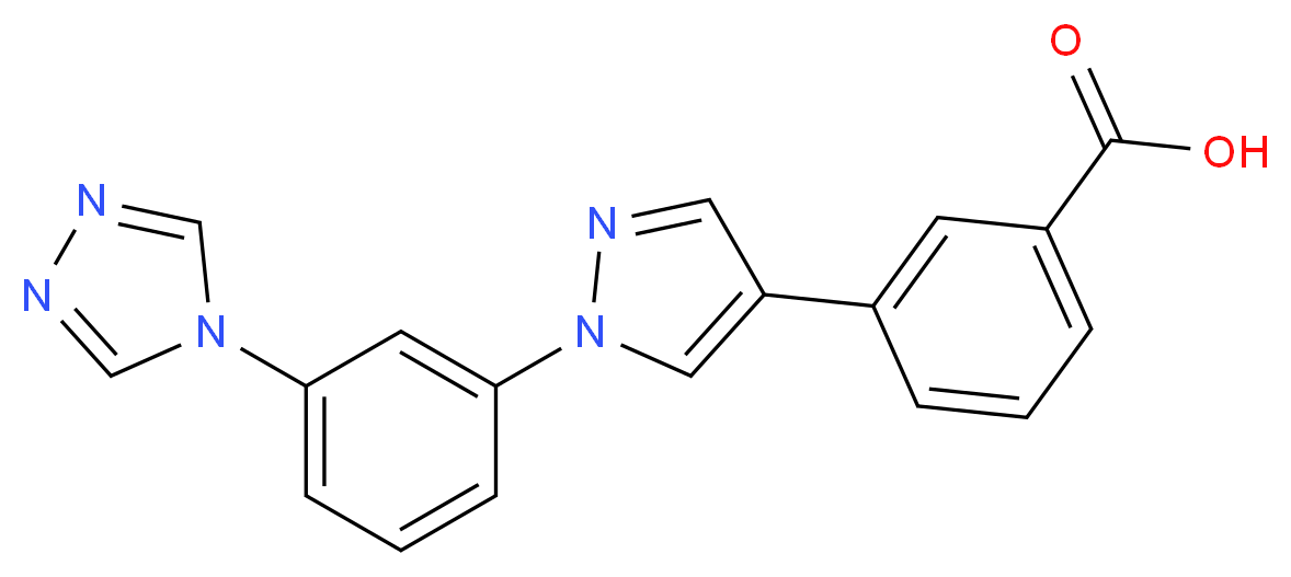 3-{1-[3-(4H-1,2,4-triazol-4-yl)phenyl]-1H-pyrazol-4-yl}benzoic acid_分子结构_CAS_)