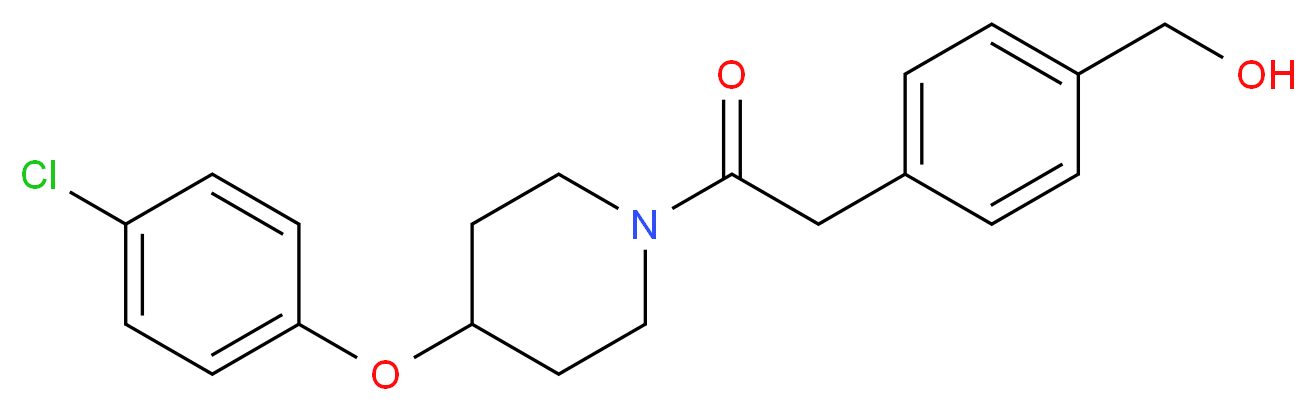 (4-{2-[4-(4-chlorophenoxy)-1-piperidinyl]-2-oxoethyl}phenyl)methanol_分子结构_CAS_)