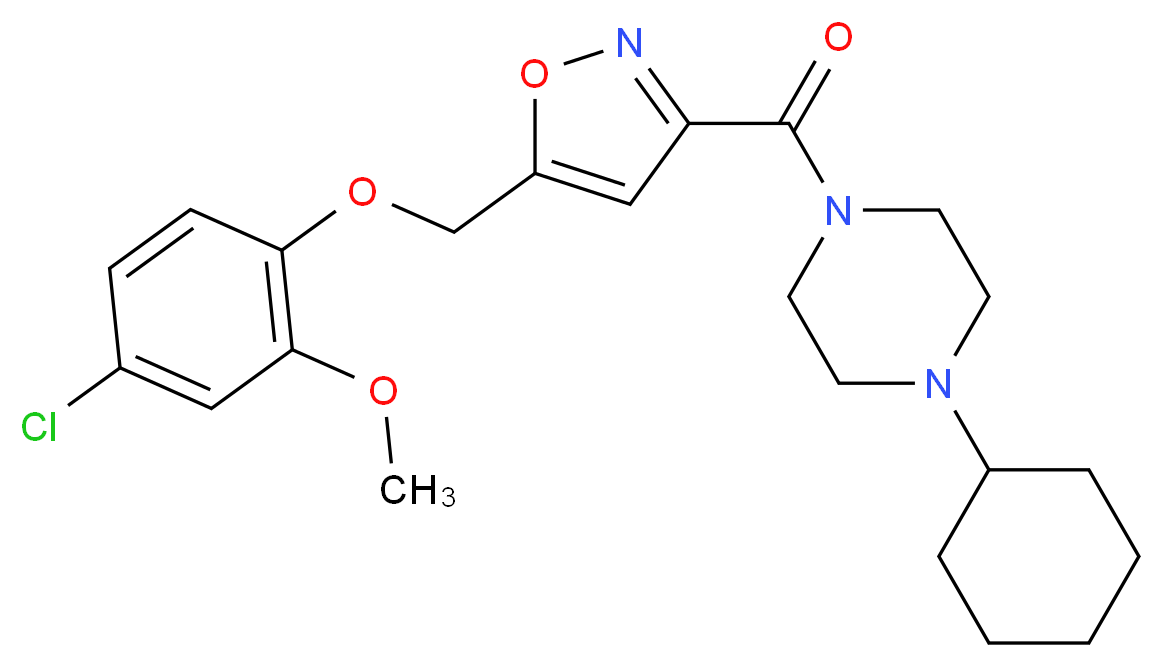 1-({5-[(4-chloro-2-methoxyphenoxy)methyl]-3-isoxazolyl}carbonyl)-4-cyclohexylpiperazine_分子结构_CAS_)