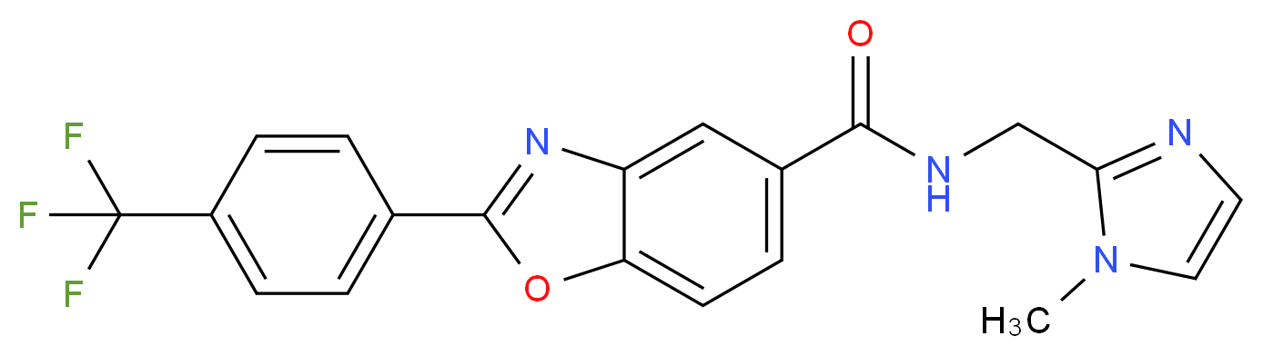 N-[(1-methyl-1H-imidazol-2-yl)methyl]-2-[4-(trifluoromethyl)phenyl]-1,3-benzoxazole-5-carboxamide_分子结构_CAS_)