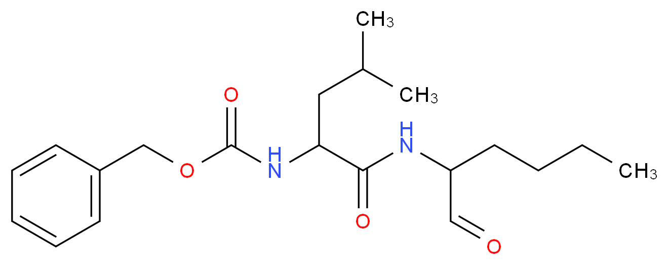 benzyl N-{3-methyl-1-[(1-oxohexan-2-yl)carbamoyl]butyl}carbamate_分子结构_CAS_117591-20-5