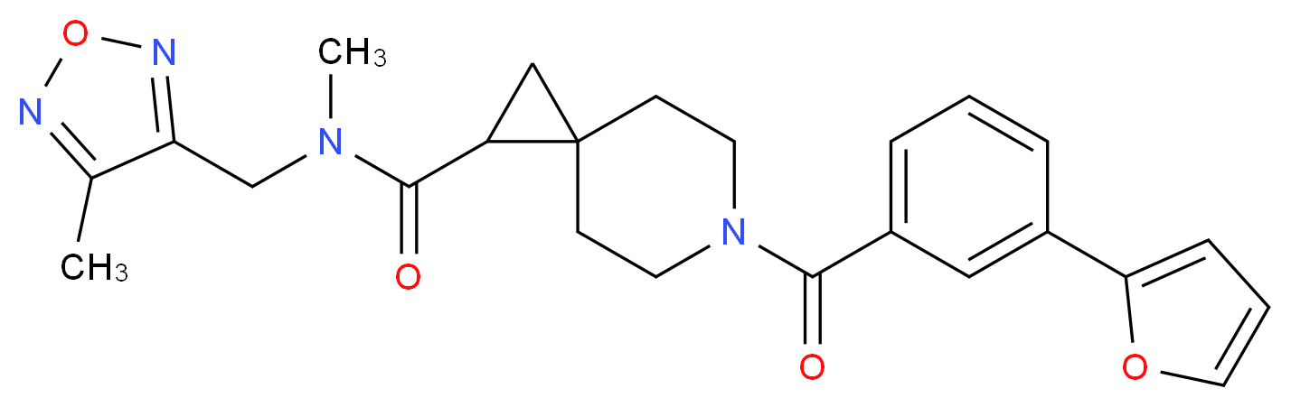 6-[3-(2-furyl)benzoyl]-N-methyl-N-[(4-methyl-1,2,5-oxadiazol-3-yl)methyl]-6-azaspiro[2.5]octane-1-carboxamide_分子结构_CAS_)