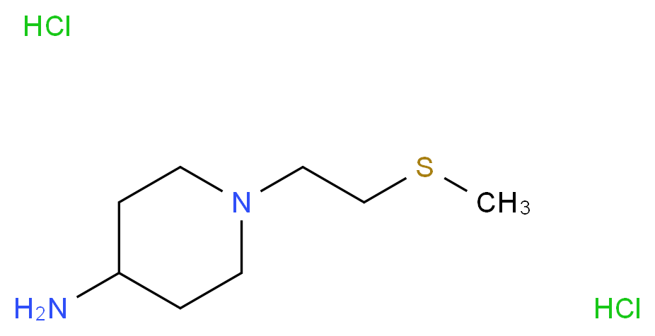 1-[2-(methylsulfanyl)ethyl]piperidin-4-amine dihydrochloride_分子结构_CAS_1098624-58-8