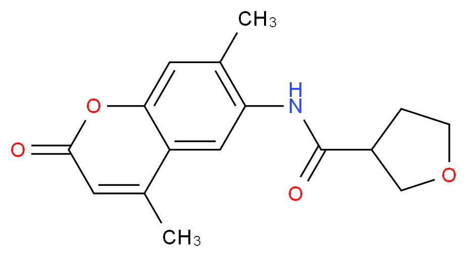 N-(4,7-dimethyl-2-oxo-2H-chromen-6-yl)tetrahydrofuran-3-carboxamide_分子结构_CAS_)