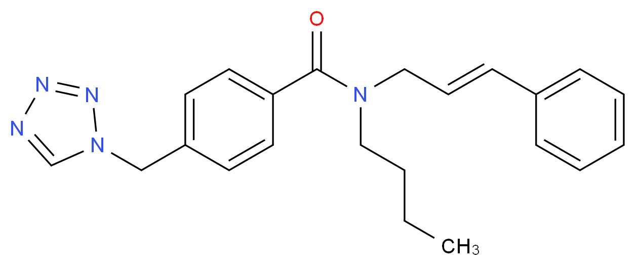 N-butyl-N-[(2E)-3-phenylprop-2-en-1-yl]-4-(1H-tetrazol-1-ylmethyl)benzamide_分子结构_CAS_)