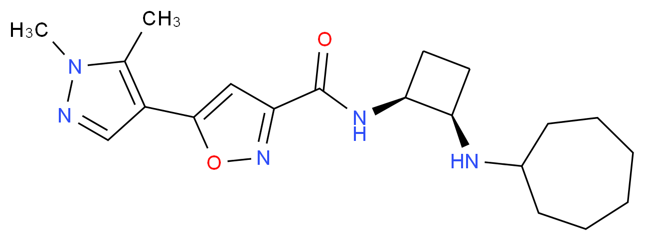 N-[(1S*,2R*)-2-(cycloheptylamino)cyclobutyl]-5-(1,5-dimethyl-1H-pyrazol-4-yl)-3-isoxazolecarboxamide_分子结构_CAS_)