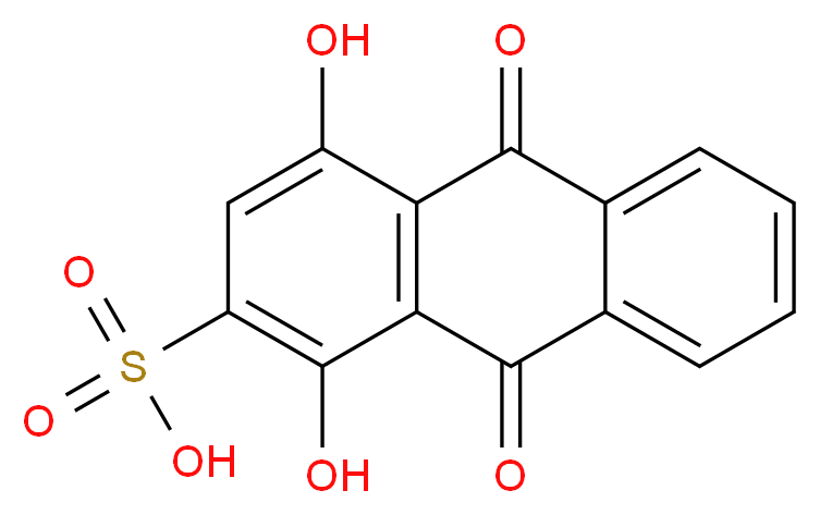 1,4-dihydroxyanthraquinone-2-sulfonic acid_分子结构_CAS_145-48-2)