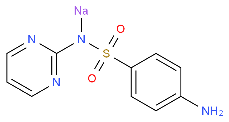4-amino-N-(pyrimidin-2-yl)-N-sodiobenzene-1-sulfonamide_分子结构_CAS_547-32-0