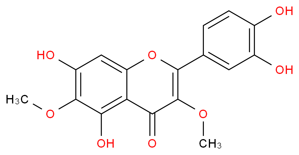 2-(3,4-dihydroxyphenyl)-5,7-dihydroxy-3,6-dimethoxy-4H-chromen-4-one_分子结构_CAS_5188-73-8