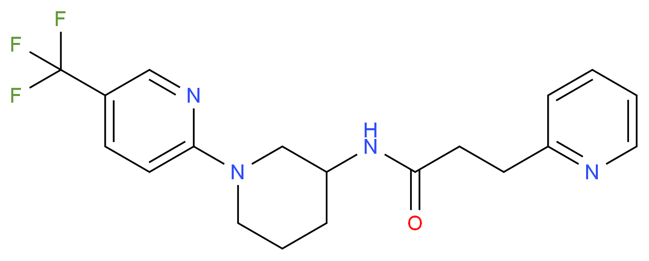 3-(2-pyridinyl)-N-{1-[5-(trifluoromethyl)-2-pyridinyl]-3-piperidinyl}propanamide_分子结构_CAS_)