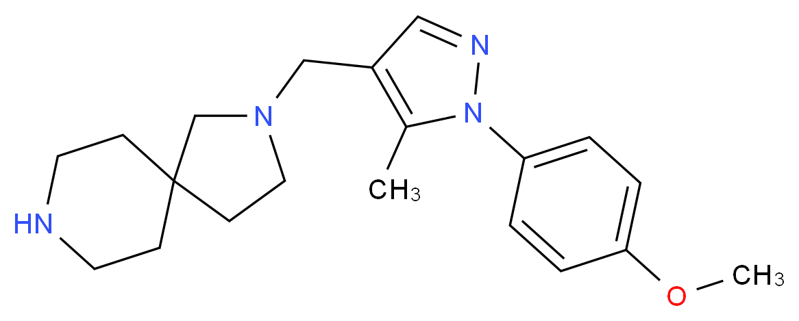 2-{[1-(4-methoxyphenyl)-5-methyl-1H-pyrazol-4-yl]methyl}-2,8-diazaspiro[4.5]decane_分子结构_CAS_)