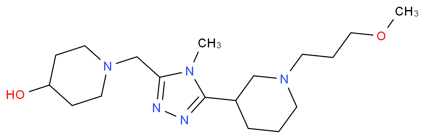 1-({5-[1-(3-methoxypropyl)piperidin-3-yl]-4-methyl-4H-1,2,4-triazol-3-yl}methyl)piperidin-4-ol_分子结构_CAS_)