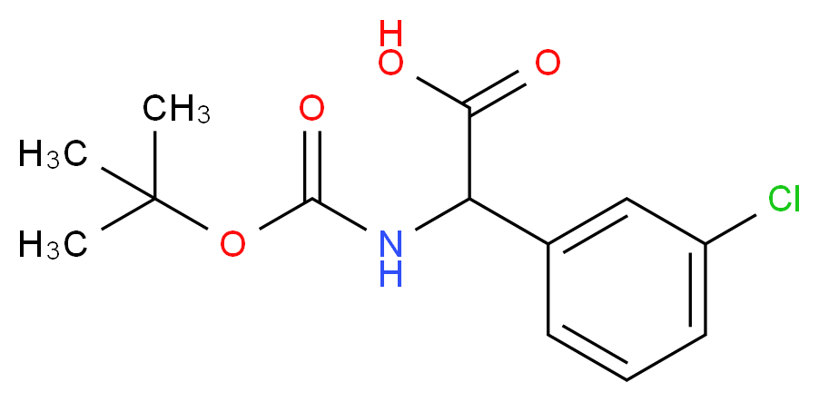 2-{[(tert-butoxy)carbonyl]amino}-2-(3-chlorophenyl)acetic acid_分子结构_CAS_669713-92-2