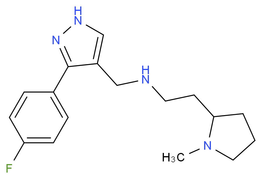 N-{[3-(4-fluorophenyl)-1H-pyrazol-4-yl]methyl}-2-(1-methylpyrrolidin-2-yl)ethanamine_分子结构_CAS_)