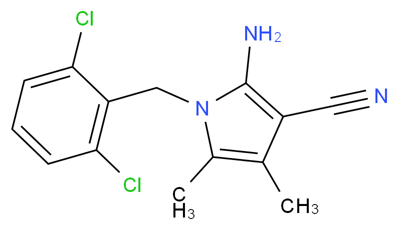 2-amino-1-(2,6-dichlorobenzyl)-4,5-dimethyl-1H-pyrrole-3-carbonitrile_分子结构_CAS_263015-52-7)