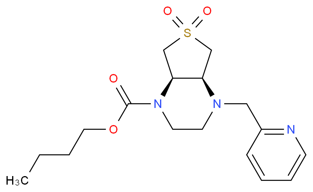 butyl (4aS*,7aR*)-4-(2-pyridinylmethyl)hexahydrothieno[3,4-b]pyrazine-1(2H)-carboxylate 6,6-dioxide_分子结构_CAS_)
