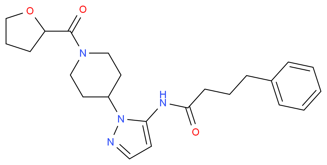 4-phenyl-N-{1-[1-(tetrahydro-2-furanylcarbonyl)-4-piperidinyl]-1H-pyrazol-5-yl}butanamide_分子结构_CAS_)