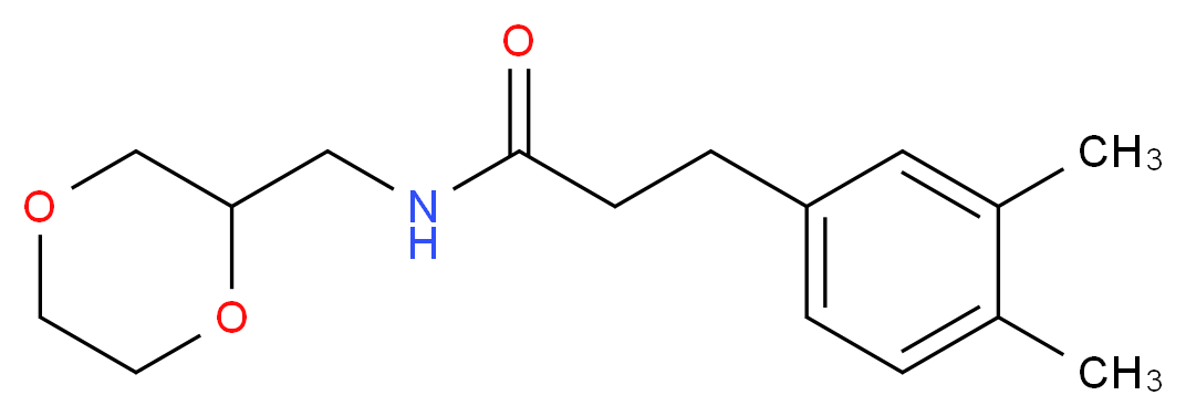 3-(3,4-dimethylphenyl)-N-(1,4-dioxan-2-ylmethyl)propanamide_分子结构_CAS_)