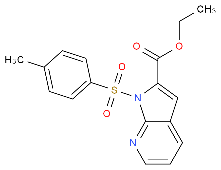 ethyl 1-(4-methylbenzenesulfonyl)-1H-pyrrolo[2,3-b]pyridine-2-carboxylate_分子结构_CAS_1265235-20-8