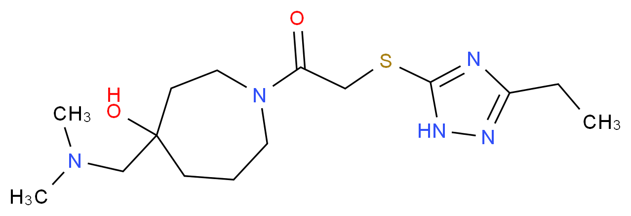 4-[(dimethylamino)methyl]-1-{[(3-ethyl-1H-1,2,4-triazol-5-yl)thio]acetyl}-4-azepanol_分子结构_CAS_)
