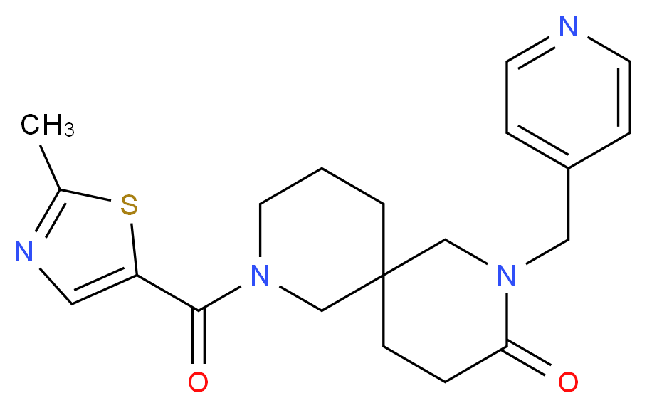 8-[(2-methyl-1,3-thiazol-5-yl)carbonyl]-2-(pyridin-4-ylmethyl)-2,8-diazaspiro[5.5]undecan-3-one_分子结构_CAS_)