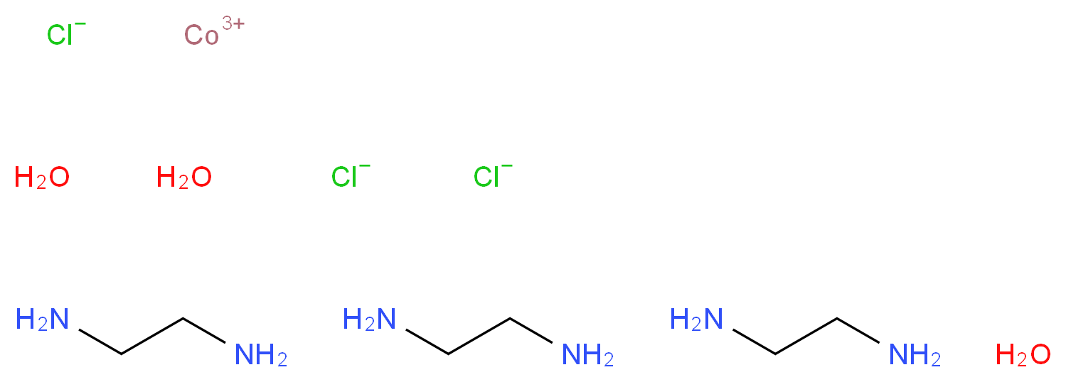 cobalt(3+) ion tris(ethane-1,2-diamine) trihydrate trichloride_分子结构_CAS_14883-80-8