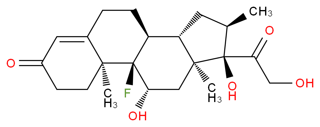 (1R,2S,10S,11S,13R,14R,15S,17S)-1-fluoro-14,17-dihydroxy-14-(2-hydroxyacetyl)-2,13,15-trimethyltetracyclo[8.7.0.0<sup>2</sup>,<sup>7</sup>.0<sup>1</sup><sup>1</sup>,<sup>1</sup><sup>5</sup>]heptadec-6-en-5-one_分子结构_CAS_426-17-5