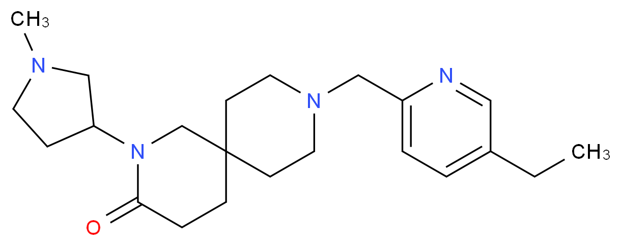 9-[(5-ethylpyridin-2-yl)methyl]-2-(1-methylpyrrolidin-3-yl)-2,9-diazaspiro[5.5]undecan-3-one_分子结构_CAS_)