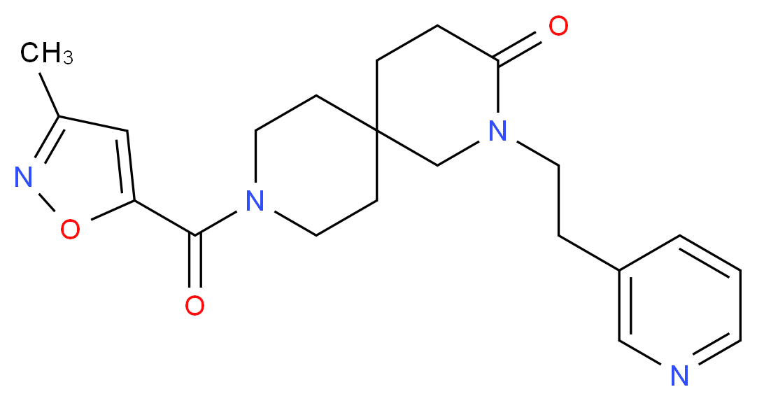 9-[(3-methylisoxazol-5-yl)carbonyl]-2-(2-pyridin-3-ylethyl)-2,9-diazaspiro[5.5]undecan-3-one_分子结构_CAS_)