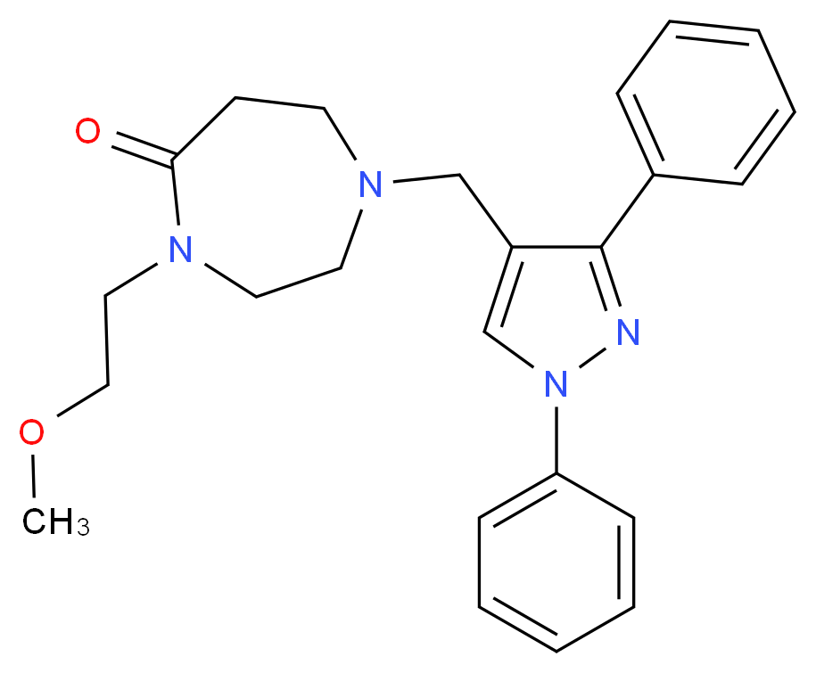 1-[(1,3-diphenyl-1H-pyrazol-4-yl)methyl]-4-(2-methoxyethyl)-1,4-diazepan-5-one_分子结构_CAS_)