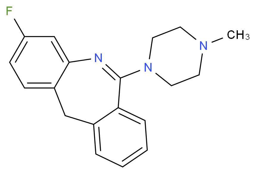 6-fluoro-10-(4-methylpiperazin-1-yl)-9-azatricyclo[9.4.0.0<sup>3</sup>,<sup>8</sup>]pentadeca-1(15),3,5,7,9,11,13-heptaene_分子结构_CAS_67121-76-0
