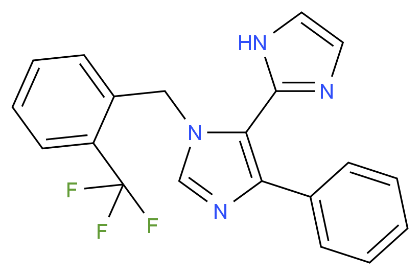 5'-phenyl-3'-[2-(trifluoromethyl)benzyl]-1H,3'H-2,4'-biimidazole_分子结构_CAS_)
