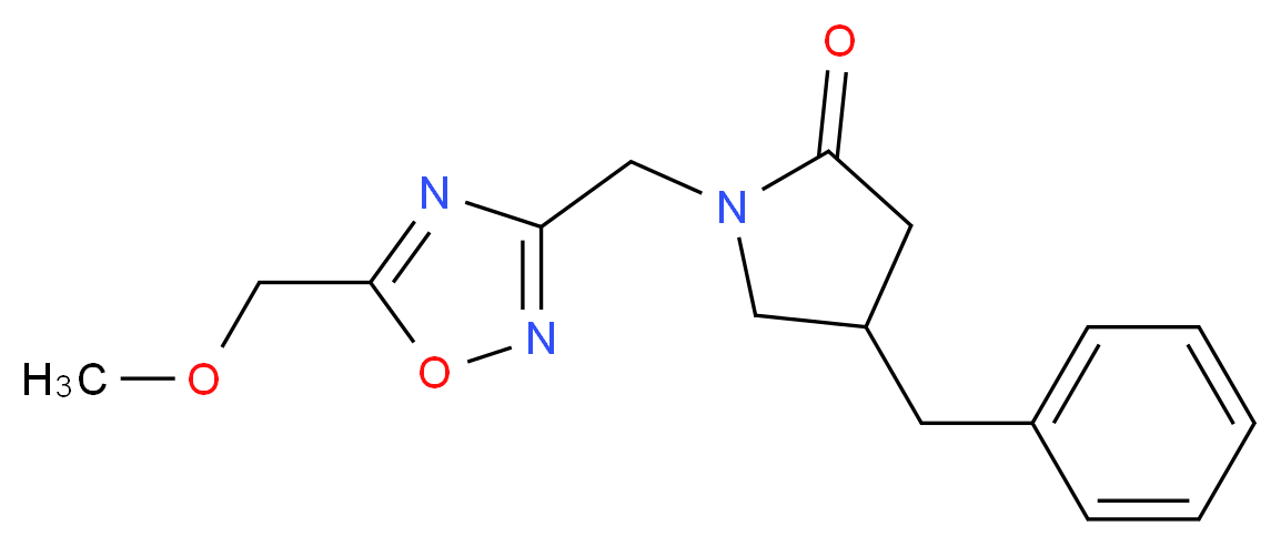 4-benzyl-1-{[5-(methoxymethyl)-1,2,4-oxadiazol-3-yl]methyl}pyrrolidin-2-one_分子结构_CAS_)