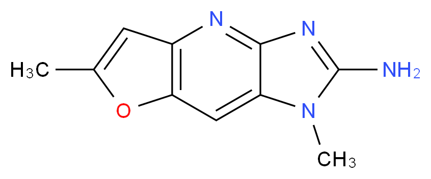 2-Amino-1,6-dimethylfuro[3,2-e]imidazo[4,5-b]pyridine_分子结构_CAS_357383-27-8)