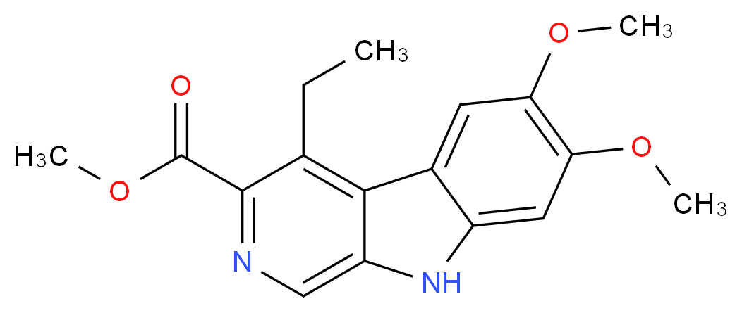 methyl 4-ethyl-6,7-dimethoxy-9H-pyrido[3,4-b]indole-3-carboxylate_分子结构_CAS_82499-00-1