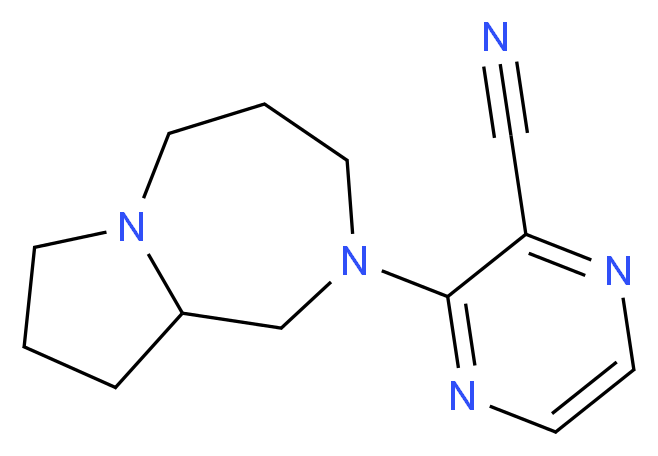 3-(hexahydro-1H-pyrrolo[1,2-a][1,4]diazepin-2(3H)-yl)-2-pyrazinecarbonitrile_分子结构_CAS_)