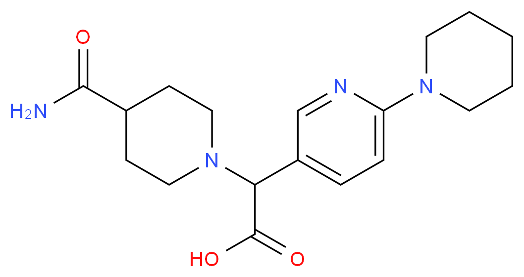[4-(aminocarbonyl)piperidin-1-yl](6-piperidin-1-ylpyridin-3-yl)acetic acid_分子结构_CAS_)