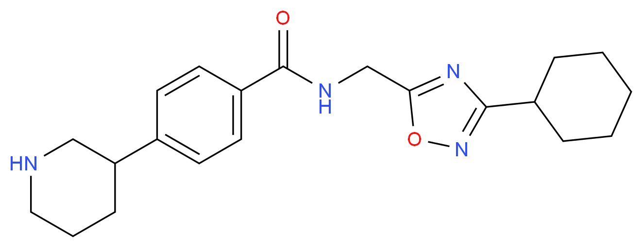 N-[(3-cyclohexyl-1,2,4-oxadiazol-5-yl)methyl]-4-piperidin-3-ylbenzamide_分子结构_CAS_)