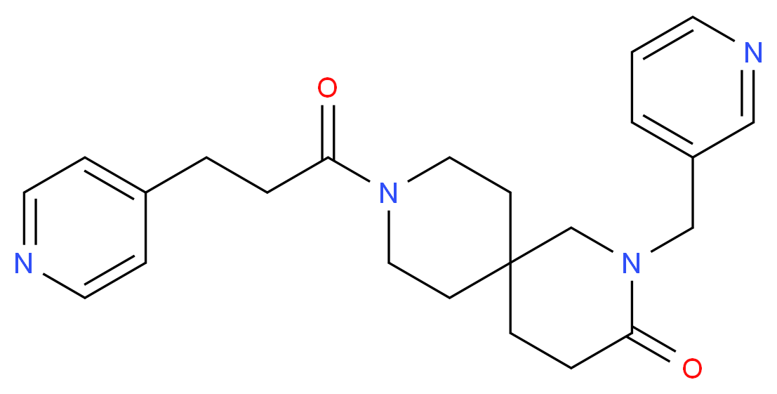 2-(pyridin-3-ylmethyl)-9-(3-pyridin-4-ylpropanoyl)-2,9-diazaspiro[5.5]undecan-3-one_分子结构_CAS_)
