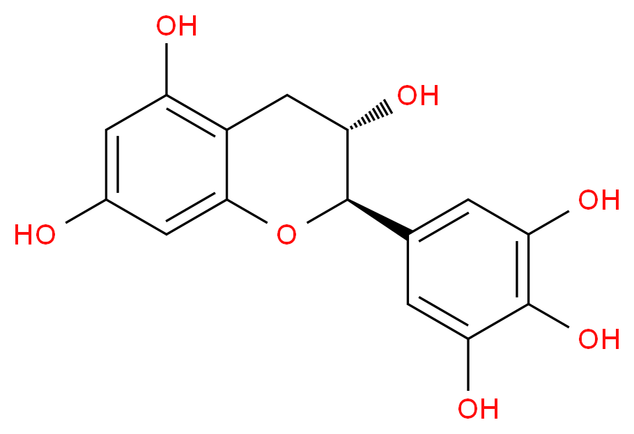 (2R,3S)-2-(3,4,5-trihydroxyphenyl)-3,4-dihydro-2H-1-benzopyran-3,5,7-triol_分子结构_CAS_970-73-0