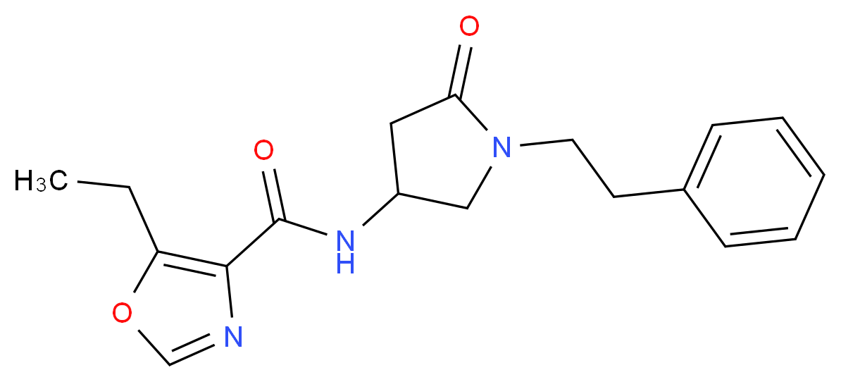 5-ethyl-N-[5-oxo-1-(2-phenylethyl)-3-pyrrolidinyl]-1,3-oxazole-4-carboxamide_分子结构_CAS_)