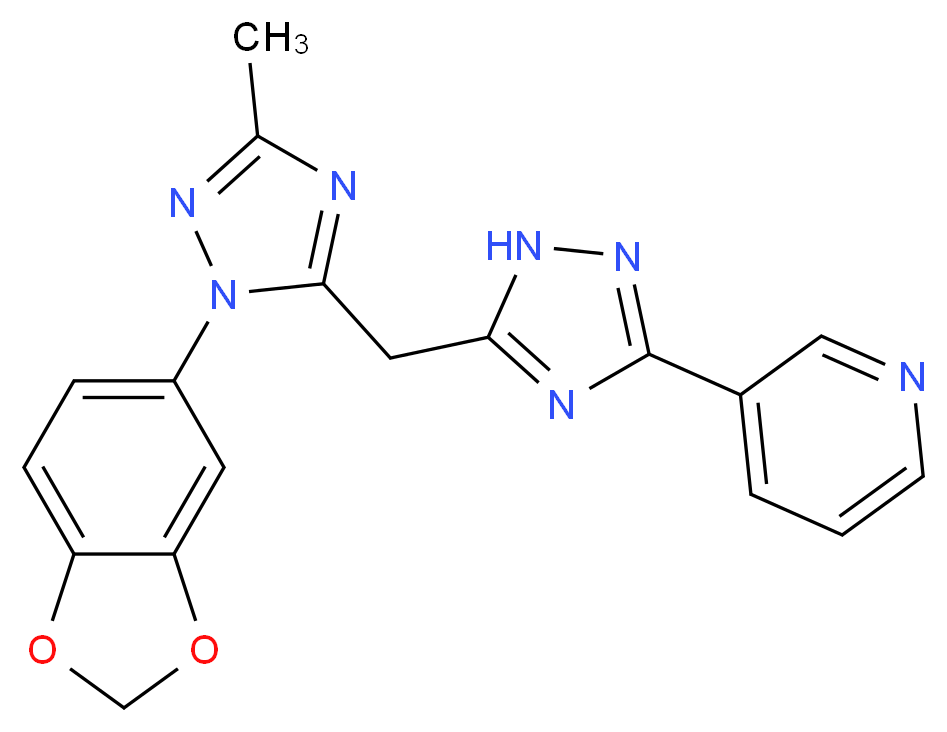 3-(5-{[1-(1,3-benzodioxol-5-yl)-3-methyl-1H-1,2,4-triazol-5-yl]methyl}-1H-1,2,4-triazol-3-yl)pyridine_分子结构_CAS_)