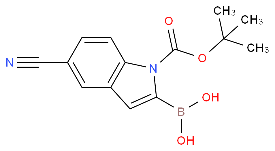 1-Boc-5-Cyano-1H-indole-2-boronic acid_分子结构_CAS_475102-15-9)