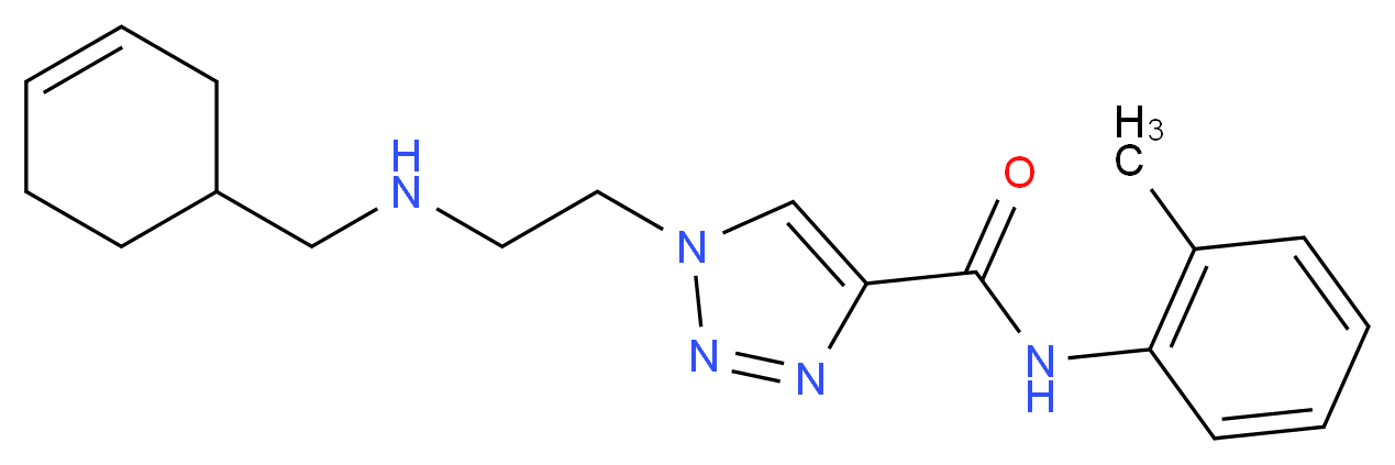 1-{2-[(3-cyclohexen-1-ylmethyl)amino]ethyl}-N-(2-methylphenyl)-1H-1,2,3-triazole-4-carboxamide_分子结构_CAS_)