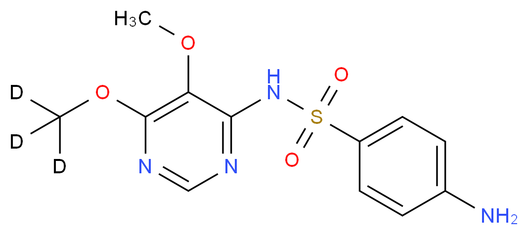 4-amino-N-[6-(<sup>2</sup>H<sub>3</sub>)methoxy-5-methoxypyrimidin-4-yl]benzene-1-sulfonamide_分子结构_CAS_1262770-70-6